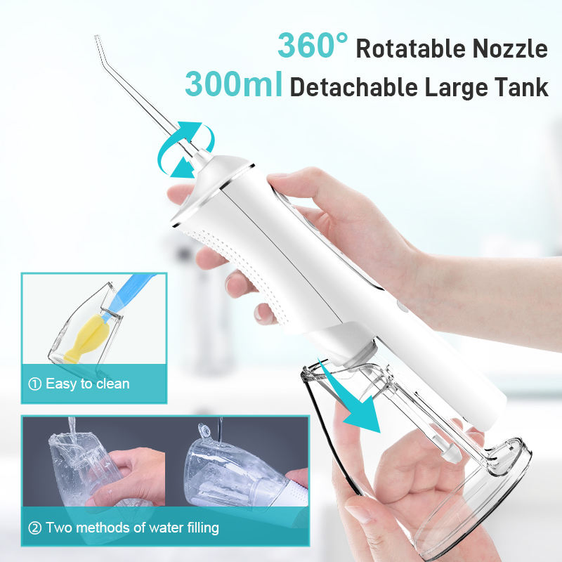 300ml Ipx7 Waterproof Rechargeable Teeth Cleaning Oral Irrigator Water Flosser