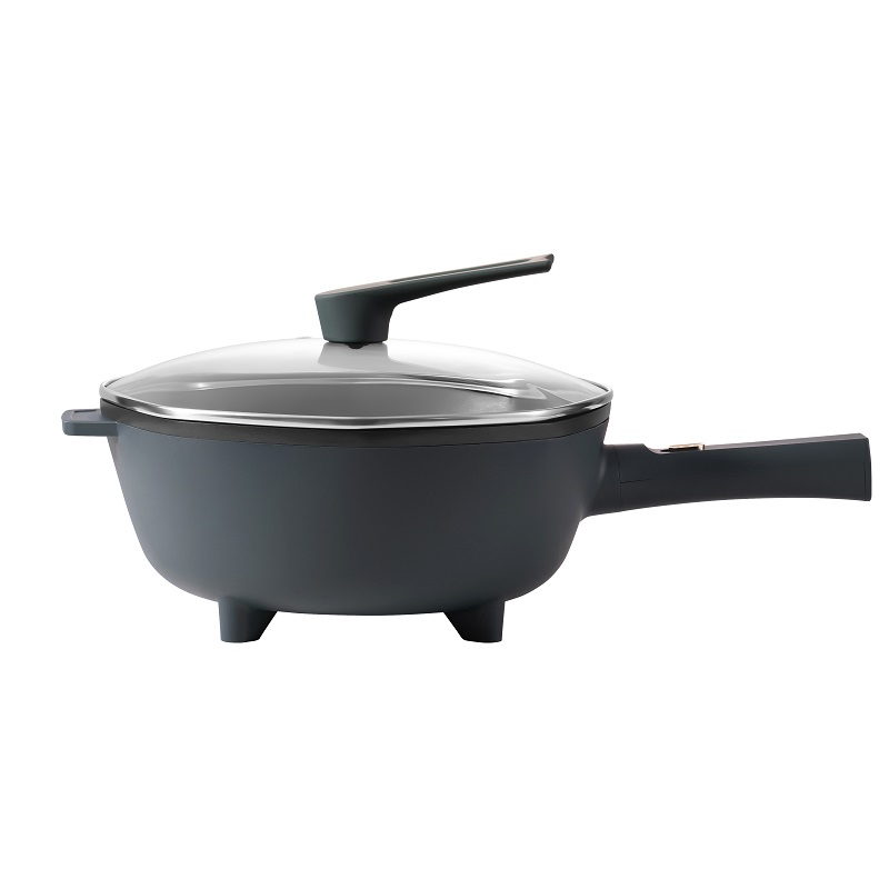 Electric Frying Pan 32cm Non Stick Portable Automatic Electric Skillet Hot Pot