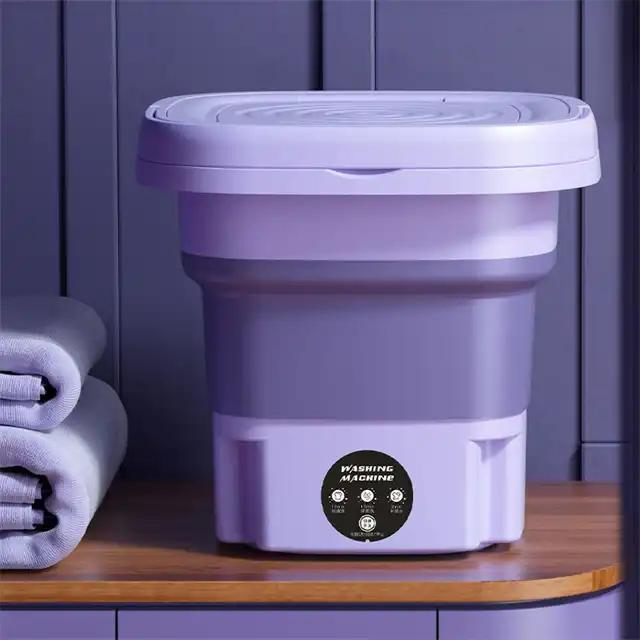8L Mini Foldable Washing Machine with Spin Dryer for Underwear Socks