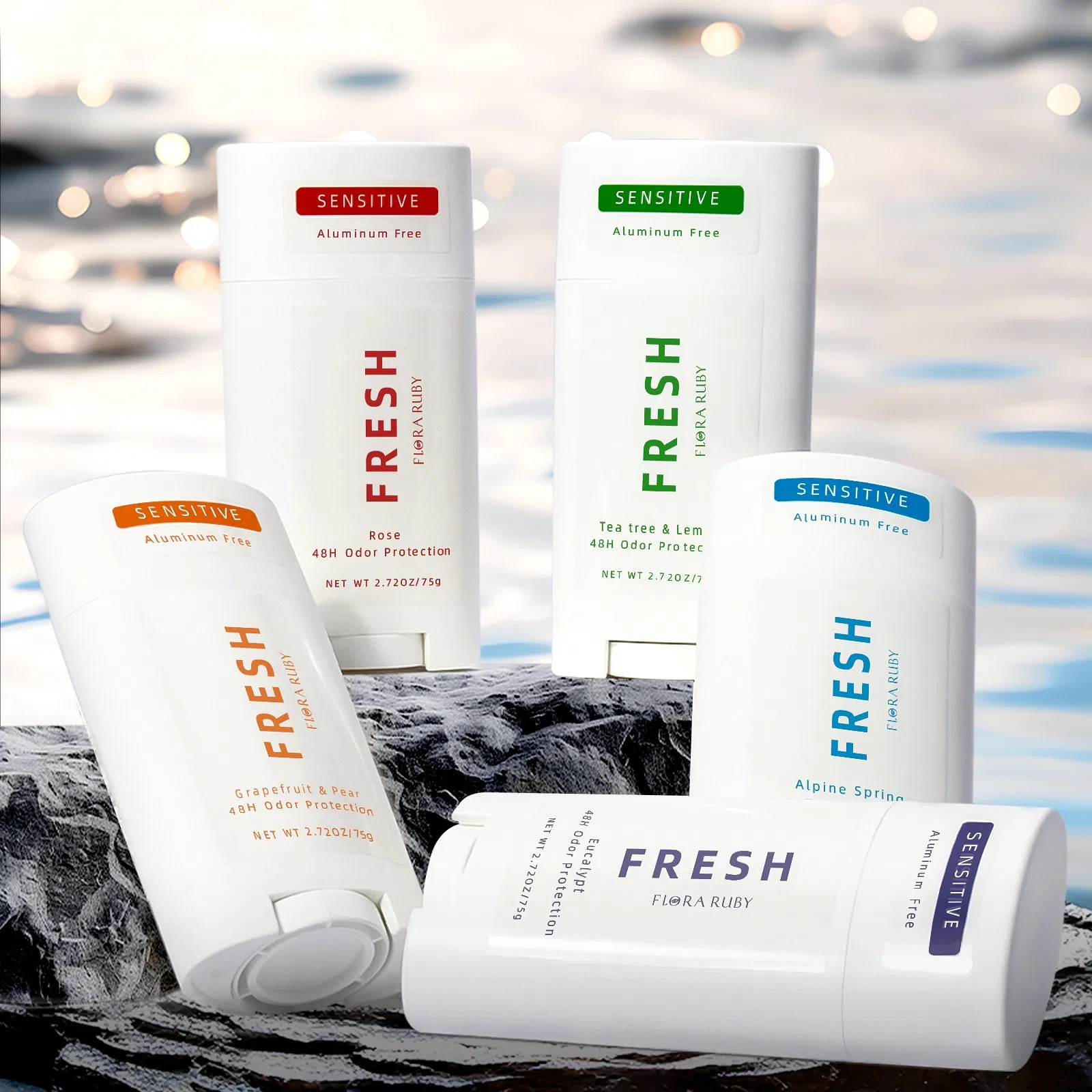 Hypoallergenic Portable Deodorant with Non-Irritating Organic Pearl Beads