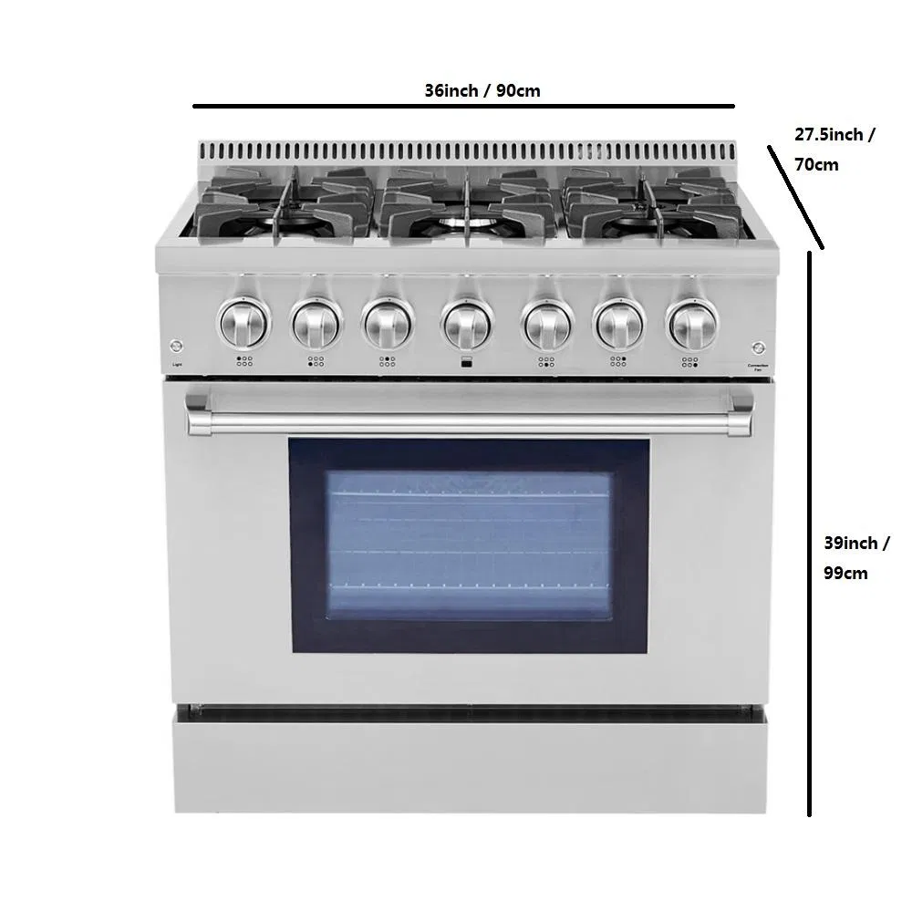 PRO-Style 90cm 147L 6 Burners Gas Ranges /Gas Cookers