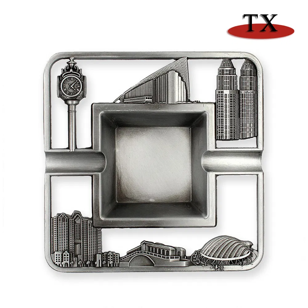 Wholesale Custom Cigar Ashtray Round Square Stainless Steel Zinc Alloy Metal Ashtray
