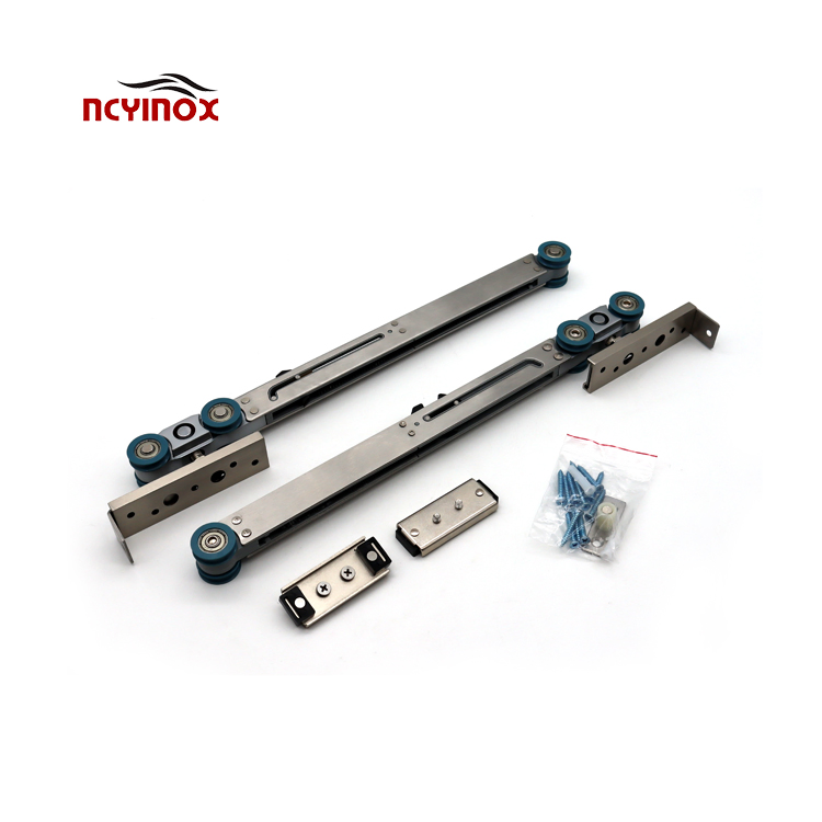 Hot Sale Stainless Steel Frameless Metal Sliding Glass Doors Hardware Set Shower Room Glass Sliding Door