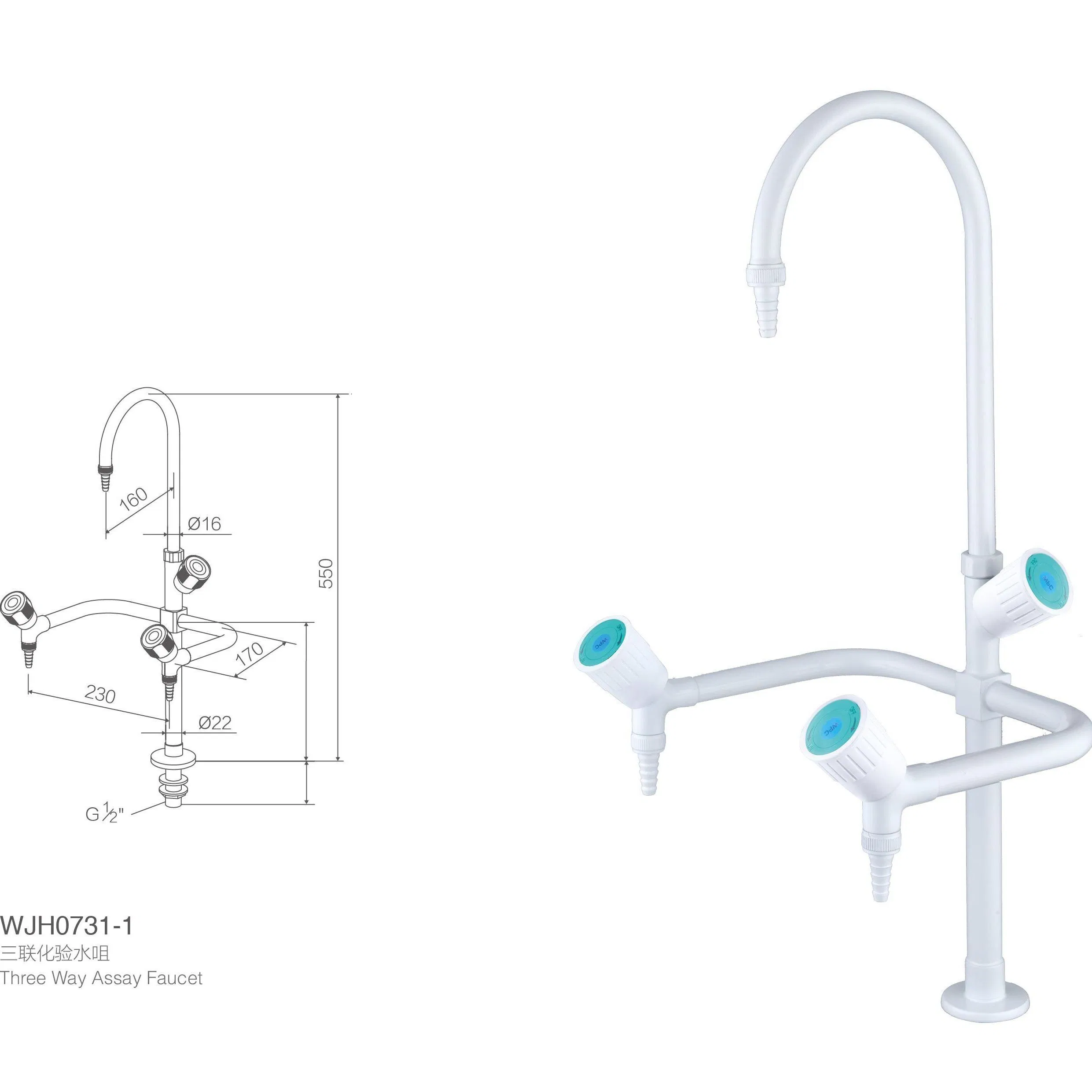 Тройной лабораторный кран с термостатом