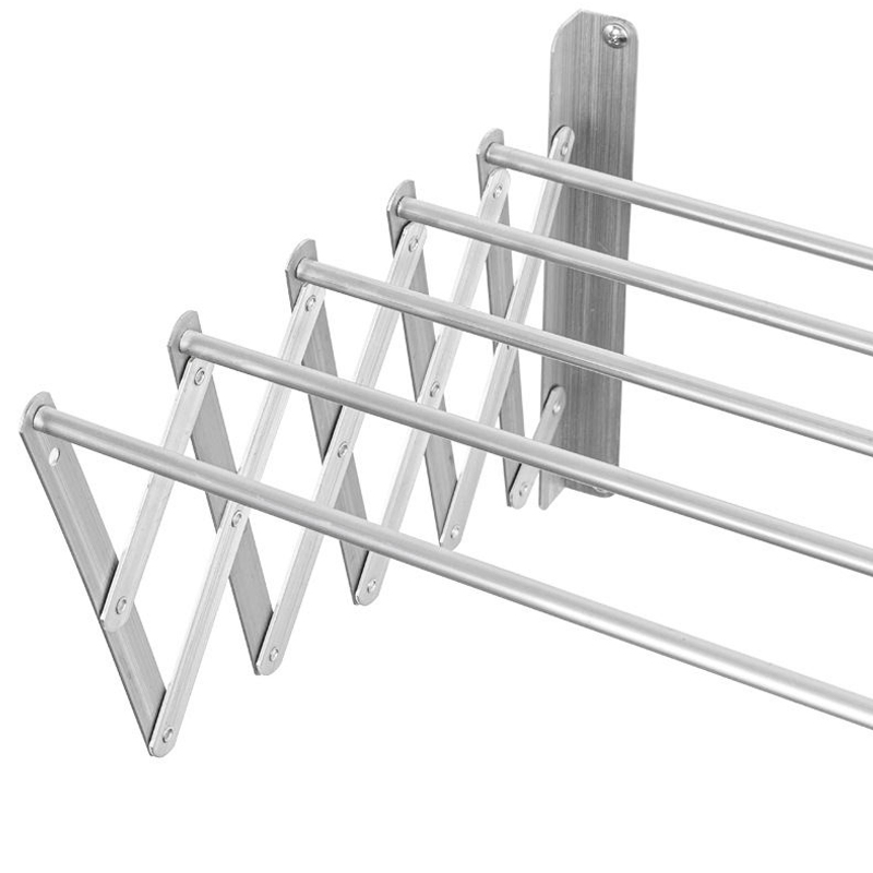 Sanipro Iron 5-Pole Push-Pull Extensible Wall Hanging Drying Rack Folding Towel Holder Clothes Drying Hanger