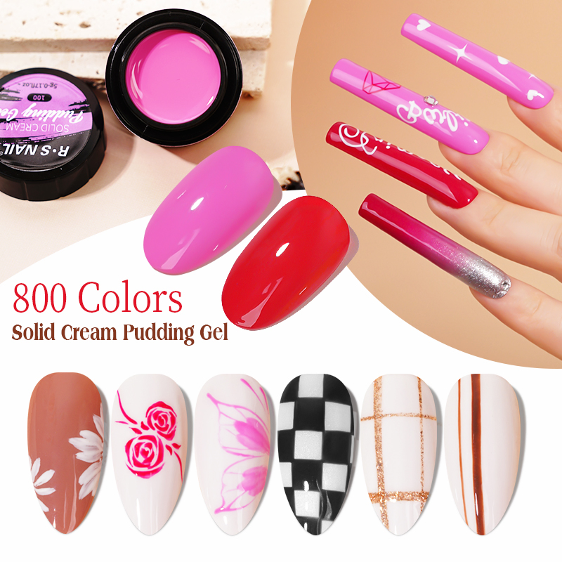 R S Nail 800 Colors Private Label Painting Nail Solid Gel Polish Solid Pudding Gel Polish