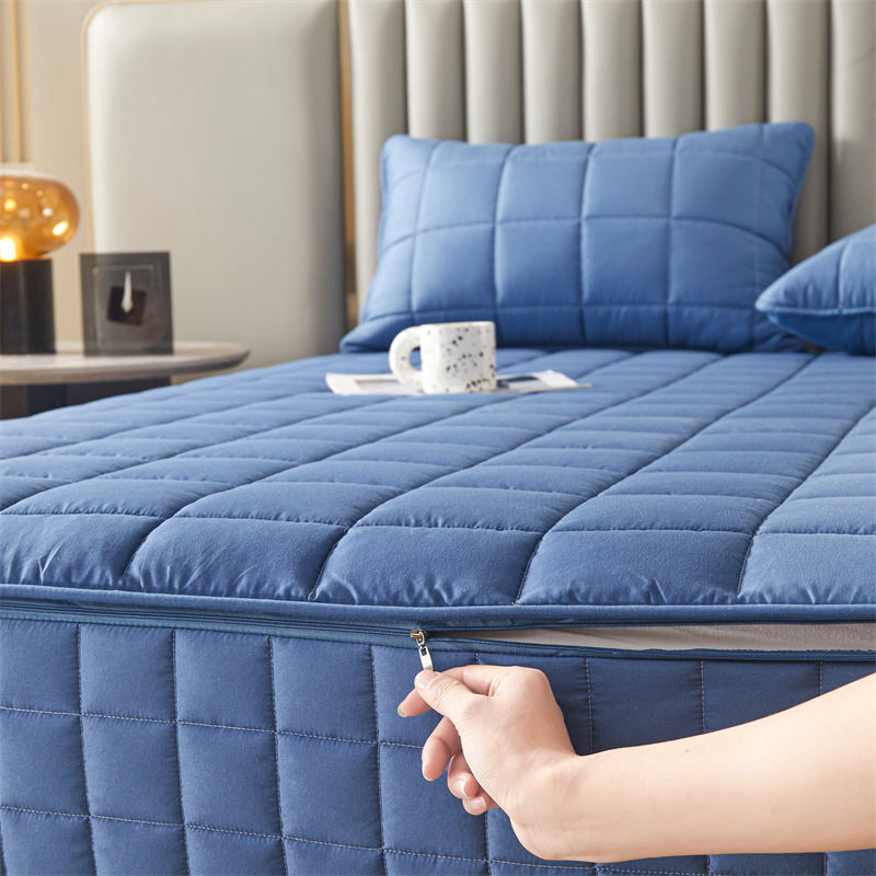 Anti-Fouling Waterproof Bed Cover Solid Color Hotel Home Queen Size Mattress Protector Sheet Customizable Fitted Sheet