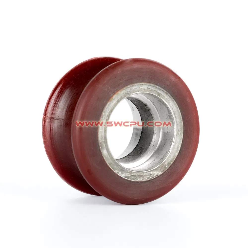 Customized Injection Molding Rubber Roller Pulley with Aluminum Core