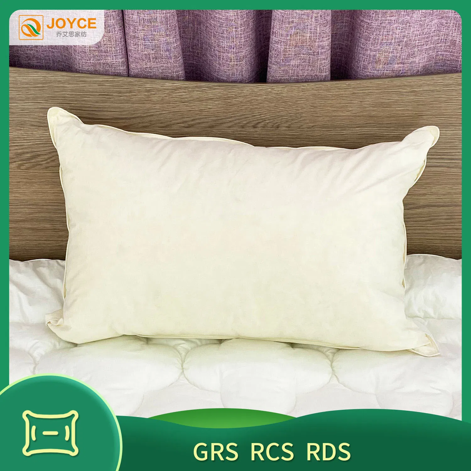 Customized Queen Size 100% Organic Cotton Cover Bed Pillow Filling White Goose Down