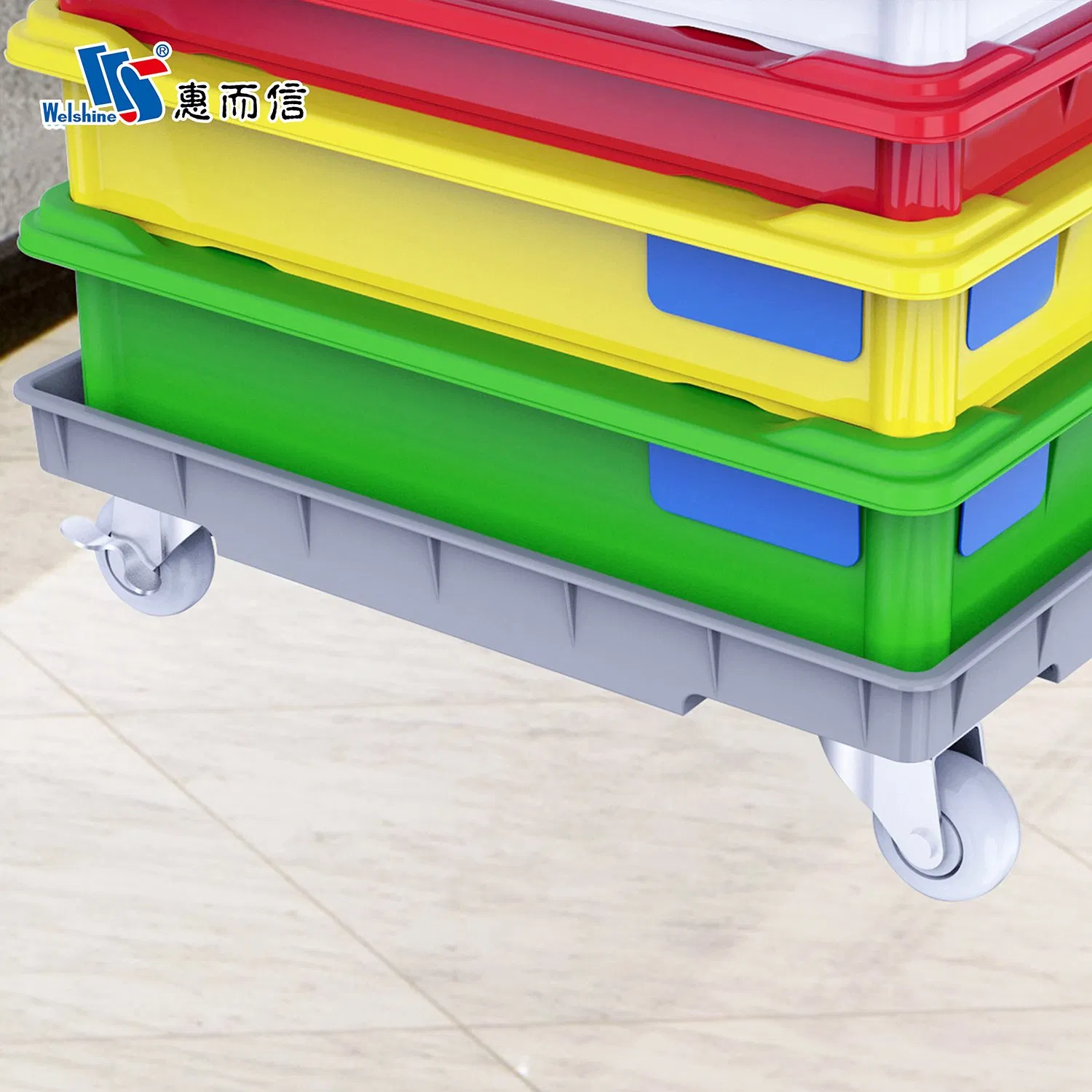Move Trolley for Plastic Pizza Bread Storage Dough Box with Wheels Dolly