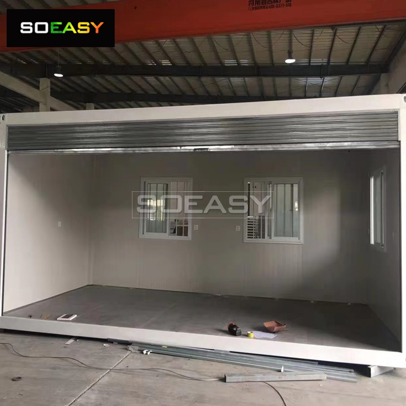 Movable Steel Structure Flat Pack Container Shop with Rolling Door