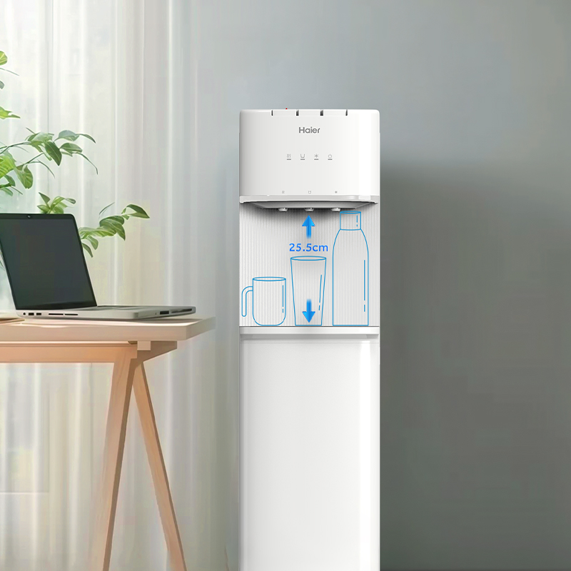 Energy Saving Free Standing White Color 25.5cm Larger Space Water Dispensing Area Child Safety Lock Water Dispenser
