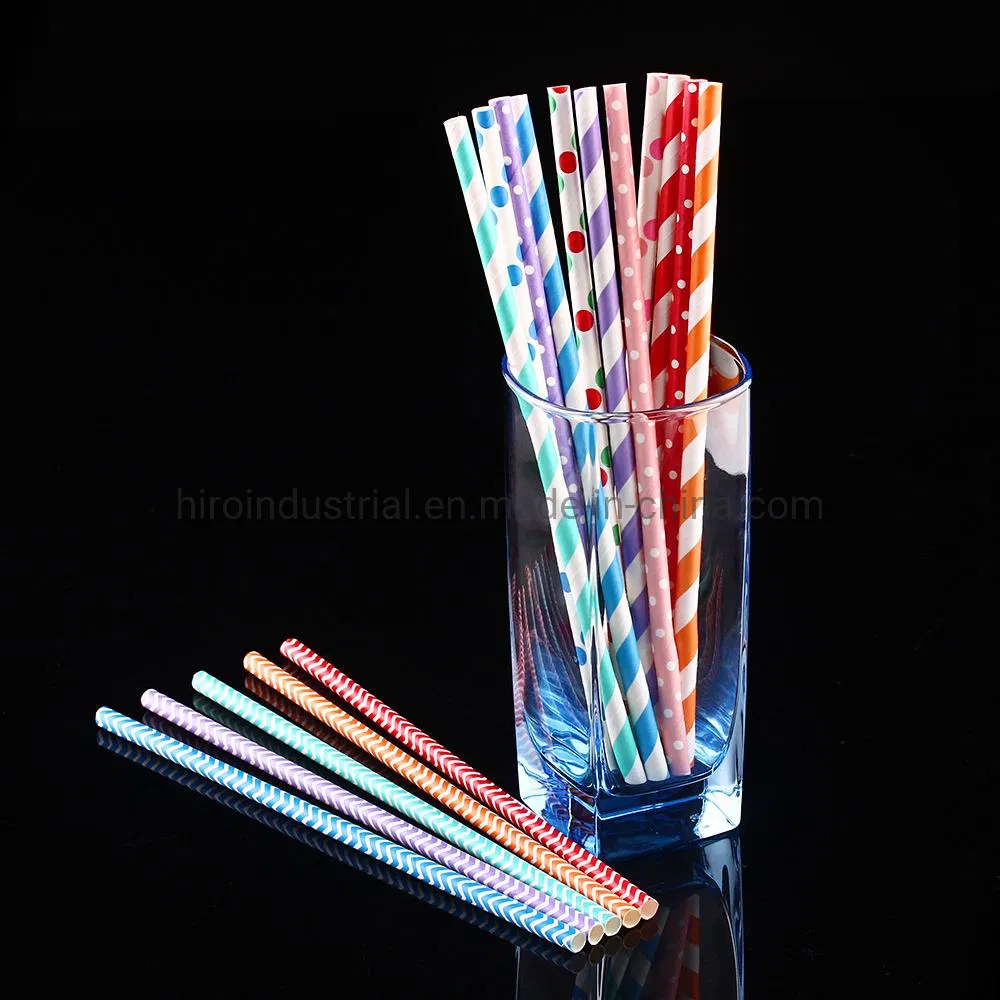 197*6mm Biodegradable Disposable FDA Approved Multi-Color Paper Straws