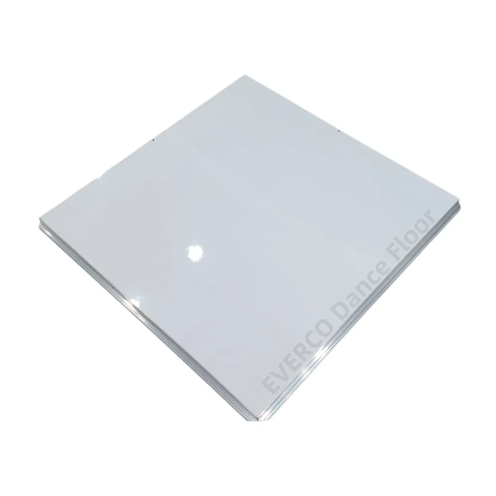 Портативный танцпол белый глянцевый ламинат с алюминиевой кромкой