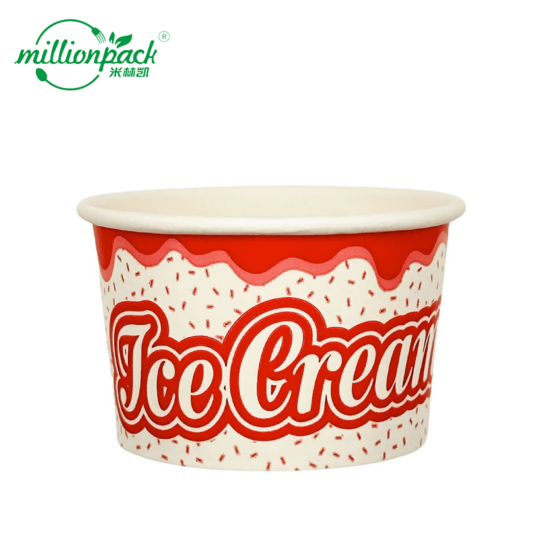 Kraft Brown Paper Ice Cream Bowl Recyclable Disposable Dessert Cups for Catering Shops and Food Service