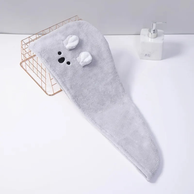 New Direct Sale Coral Fleece Bath Towel Microfiber Dry Hair Turban Shower Cap