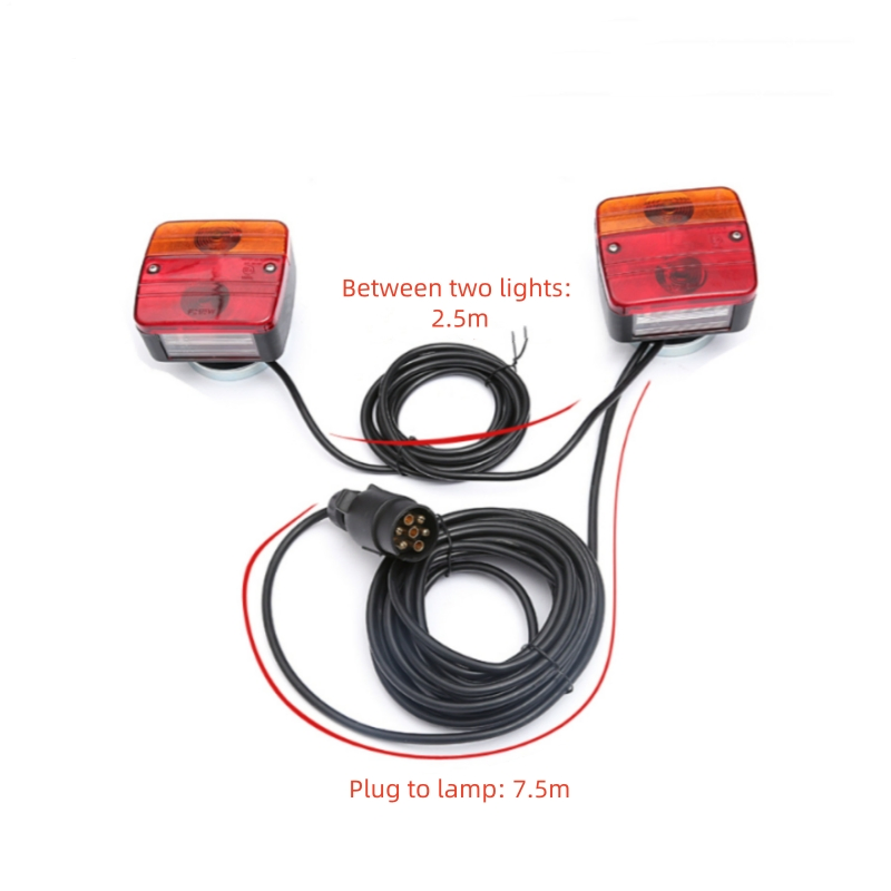 12V IP68 Waterproof LED Trailer Light Kit with 10m Cable and 7-Way Plug