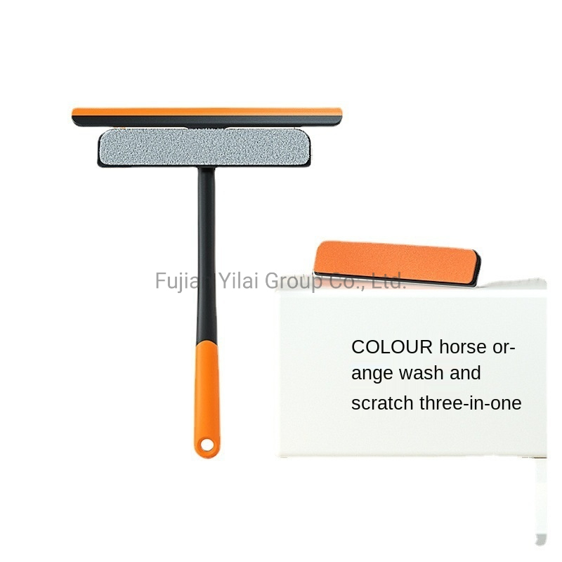 Window Cleaning Wiper Multifunctional Dual Purpose Squeegee Window Plastic with T-Shaped Handle