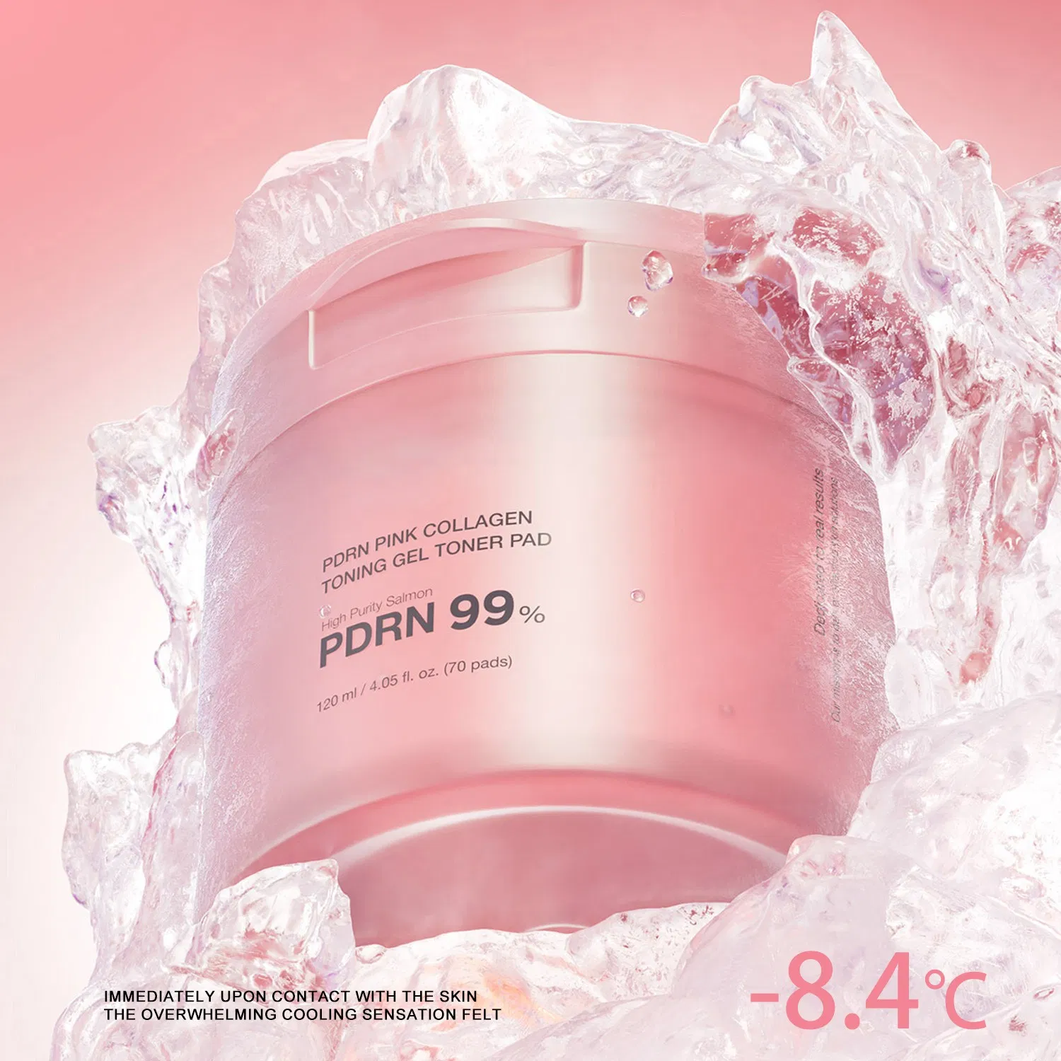 Factory OEM Salmon DNA Pdrn Pink Collagen Jelly Pad Korean Gel Niacinamide Face Cotton Toner Pads
