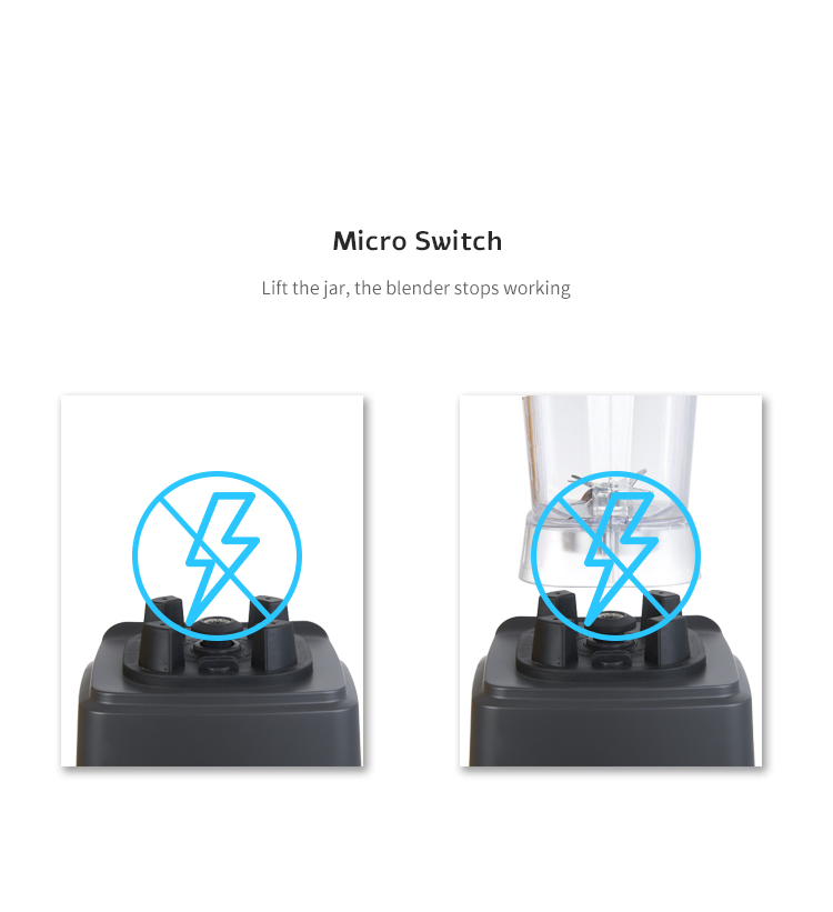 Commercial Kitchen Blender High Speed 2.0L Heavy Duty Smoothie Bar Blender