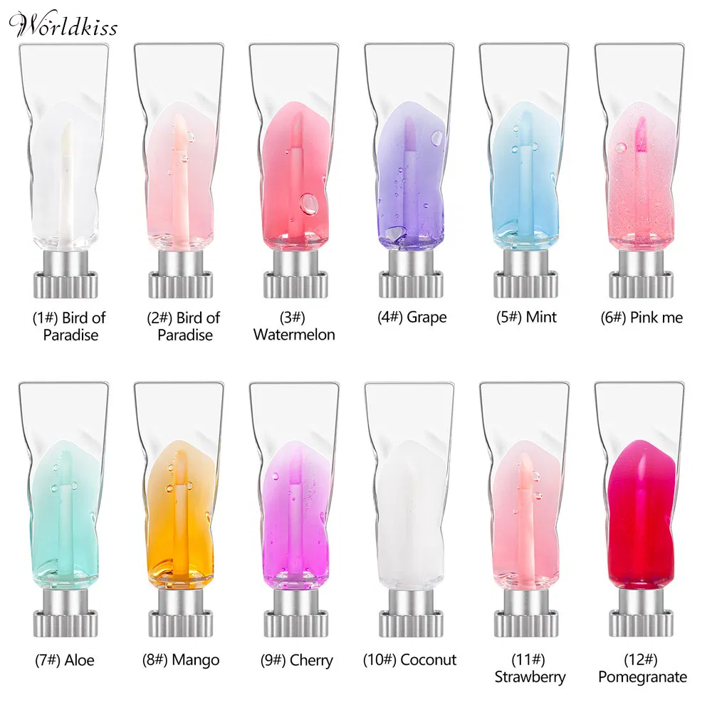 12 Flavor Fruit Lip Gloss Private Label Tinted Transparent Vegan Lip Oil