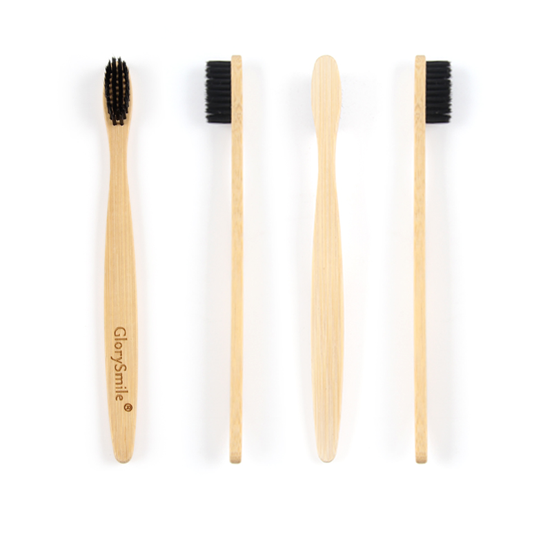 Biodegradable Natural Wood Handle Hotel Adult Charcoal Bamboo Toothbrush