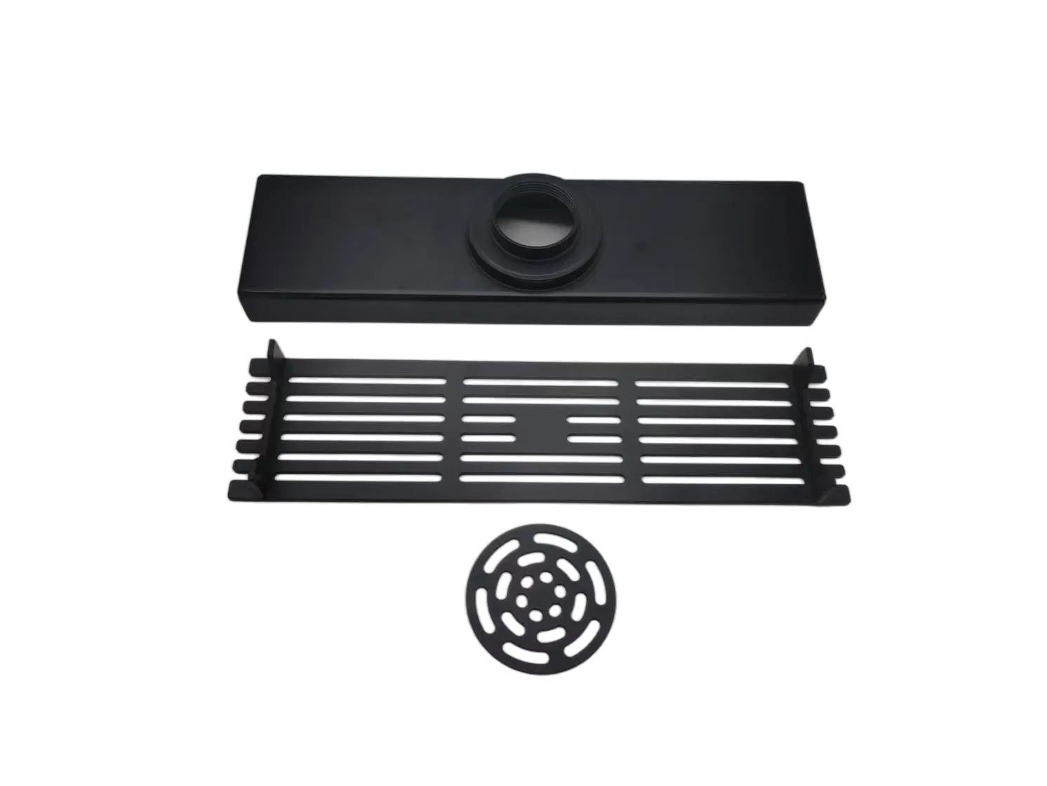Linear Shower Drain with Water Guide Lines - Rectangular, Odor-Proof, Side/Bottom Drain, Stainless Steel Drain Channel for Bathroom Sink