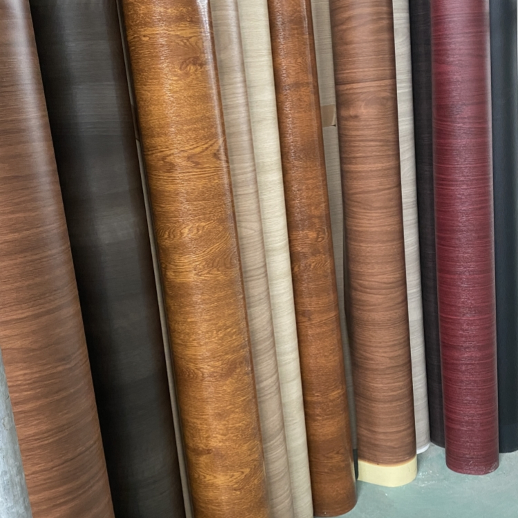 Wood Grain PVC Membrane Foil PVC Printed Film Roll for Wall Panels