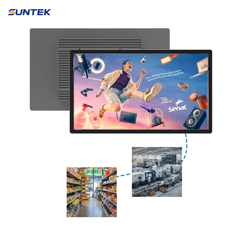 Suntek Industrial Control All-in-One Wall Advertising Machine 15.6/21.5 Inch Capacitive Touch Screen Display USB IR Android