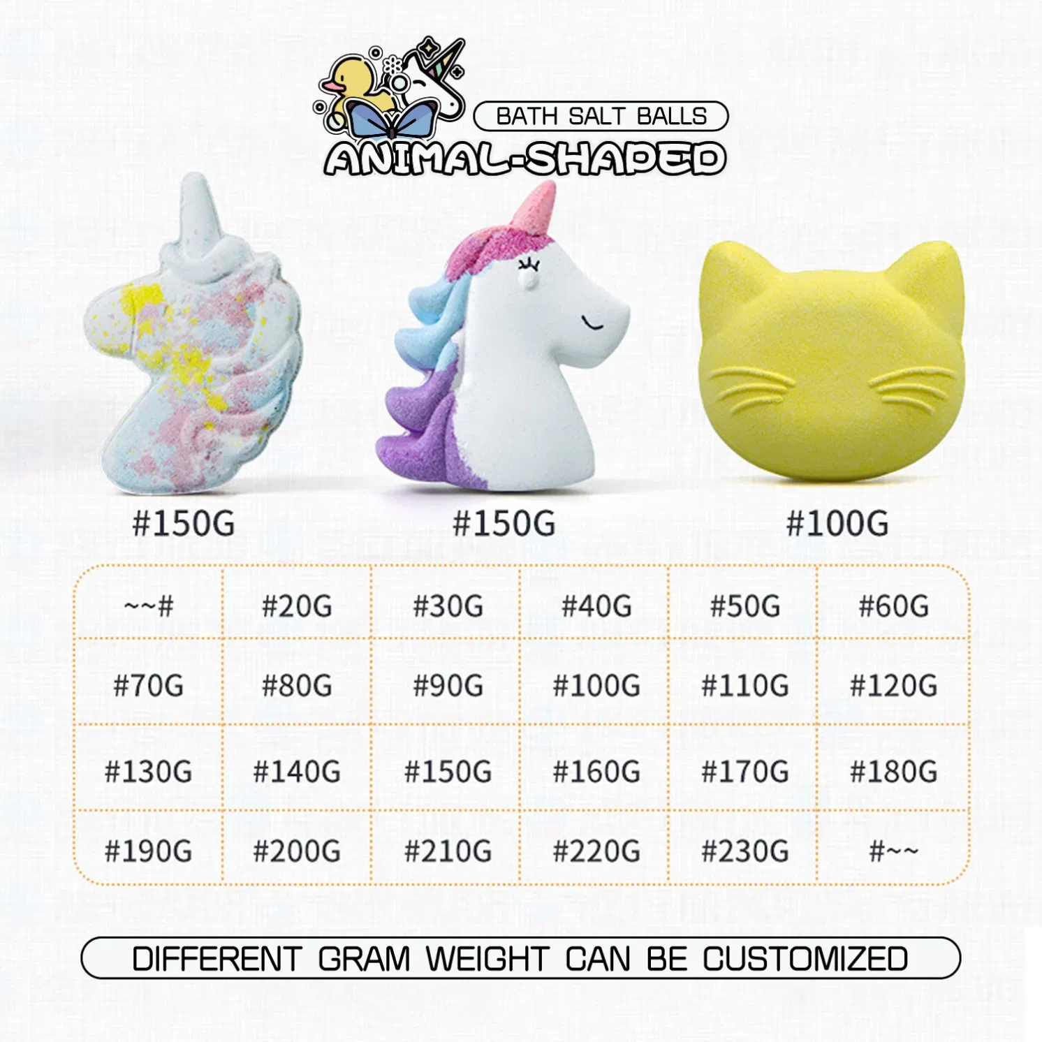OEM Wholesale Soft and Smoothing Animal-Shaped Bath Salt Balls