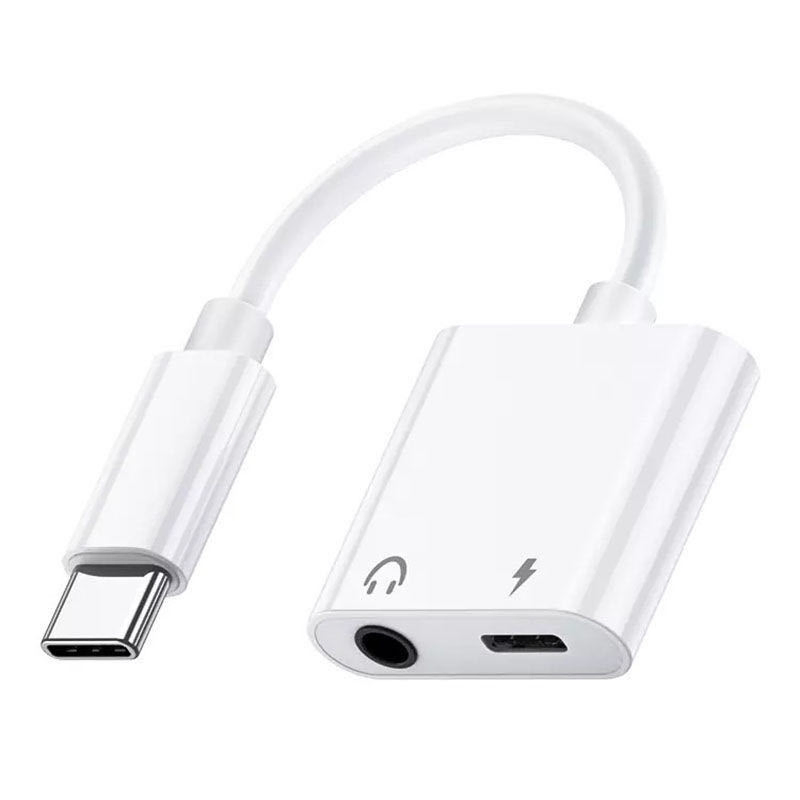 2 in 1 Type-C to 3.5 Jack Earphone Adapter Audio Cable Splitter