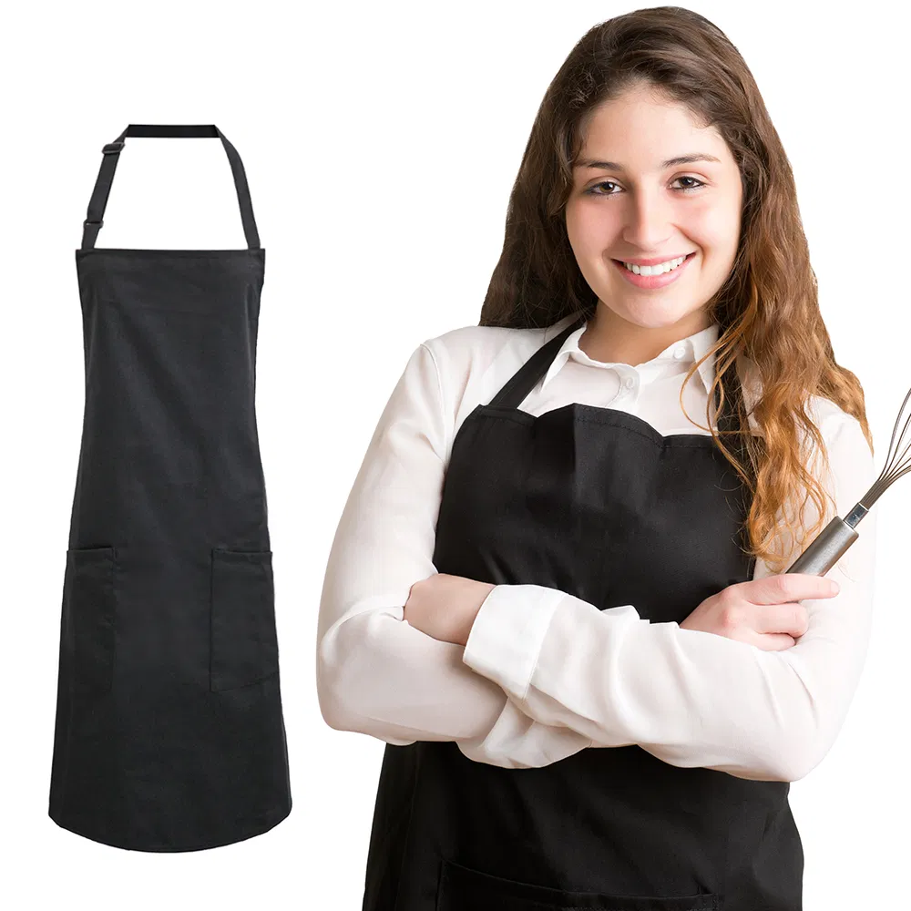 Customized Printed Cotton Polyester Fabric Adjustable Garden Apron Pocket
