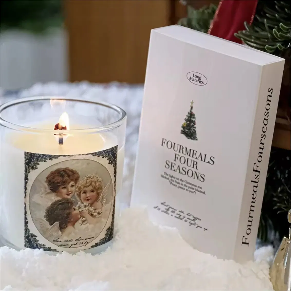 Christmas Extended Matches 60 Inside Wood Sticks Aromatherapy Candle Matches Exquisite Texture Birthday Gift Matches