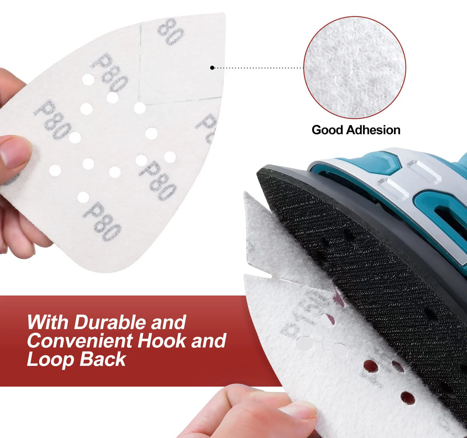 Sandpaper 50 PCS Mouse Sanding Pads 12 Hole Mouse Sandpaper Assorted