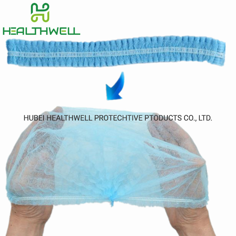 High Quality Disposable PP Non-Woven Clip Cap / Mob Cap, with Single Elastic