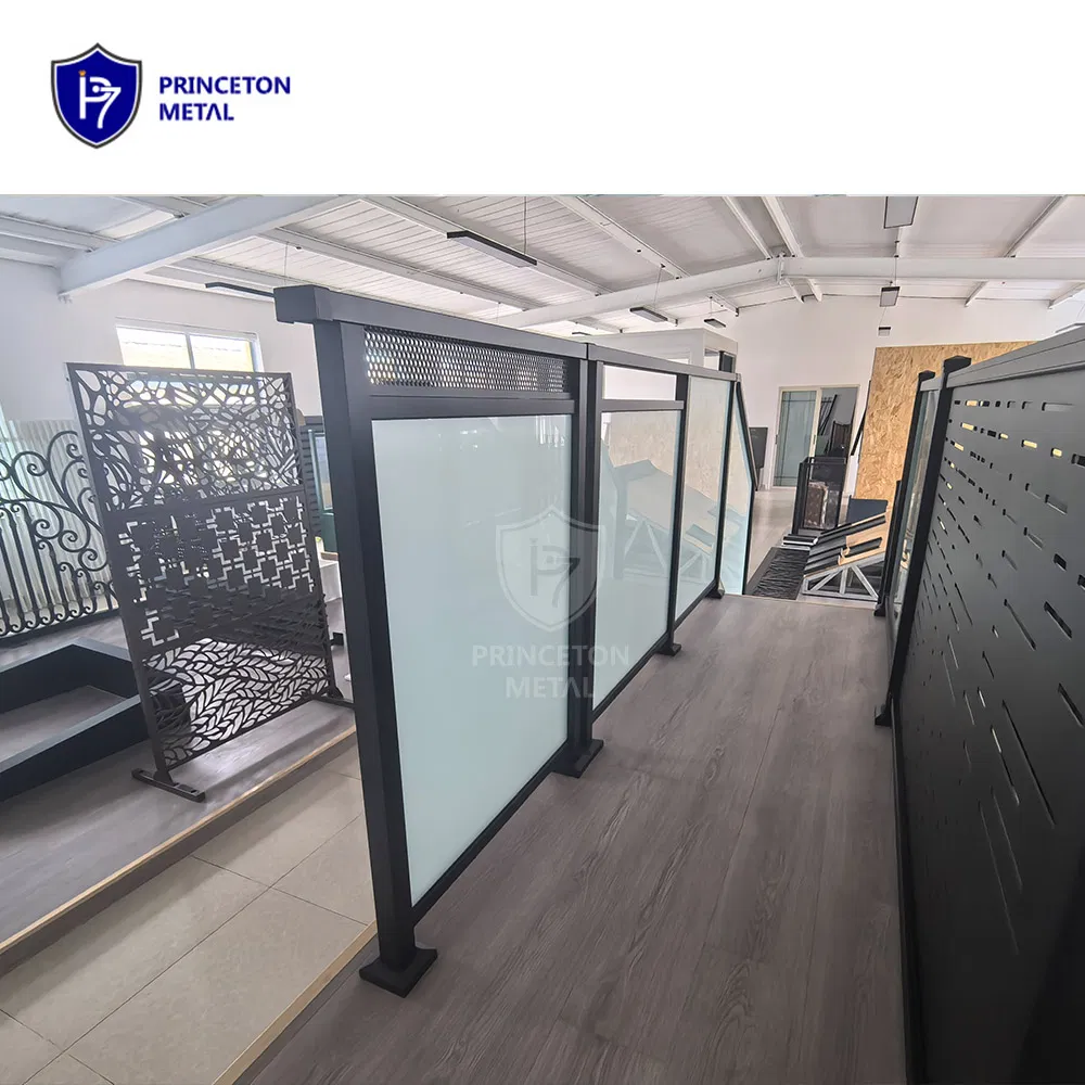 DIY Outdoor Balcony Black Aluminum Deck Hand Rail Glass Railing for Balcony Staircase Hotel