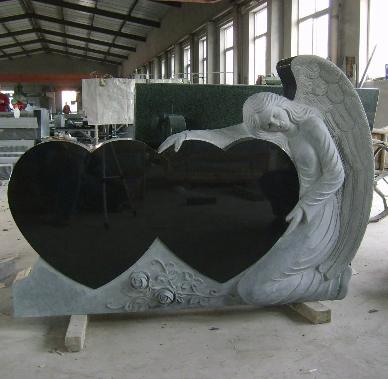 Monument Africa Impala Black Granite Tombstone