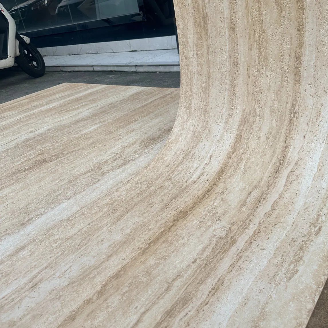 Bendable Stone Sheets Acid-Resistant Cladding Flexible Stone for Hotels Offices Curved Walls