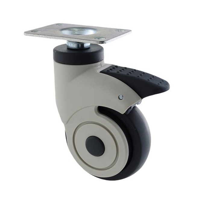Medical Swivel Single Wheel Caster for Multi-Function Clinic Workstation Trolley and Anesthesia Cart
