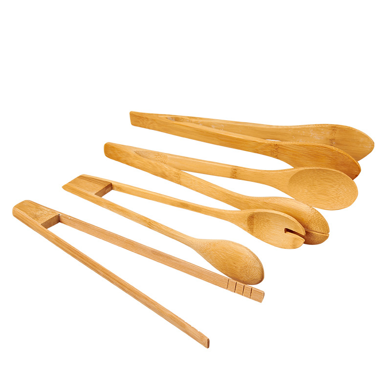 Custom Bamboo Kitchen Salad Serving Bread Tongs