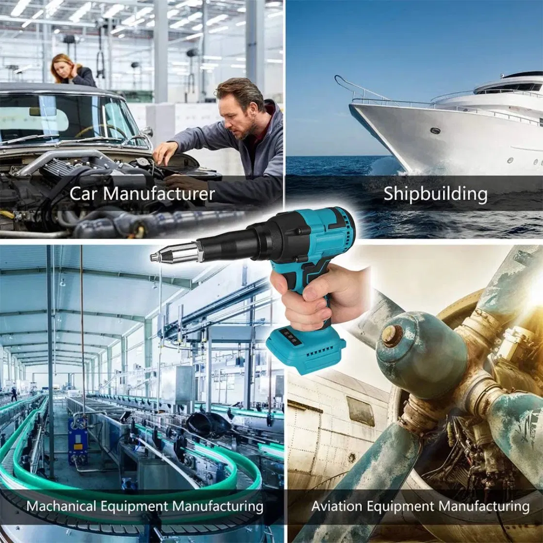 Electric Rivet Nut Gun with LED Light Drill Insertion