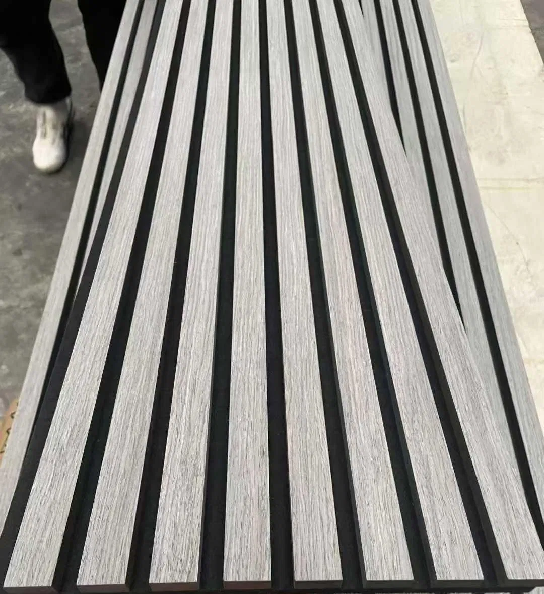 Night Club Interior Wall Design Sound Absorbing Polyester Pet Slatted Wood