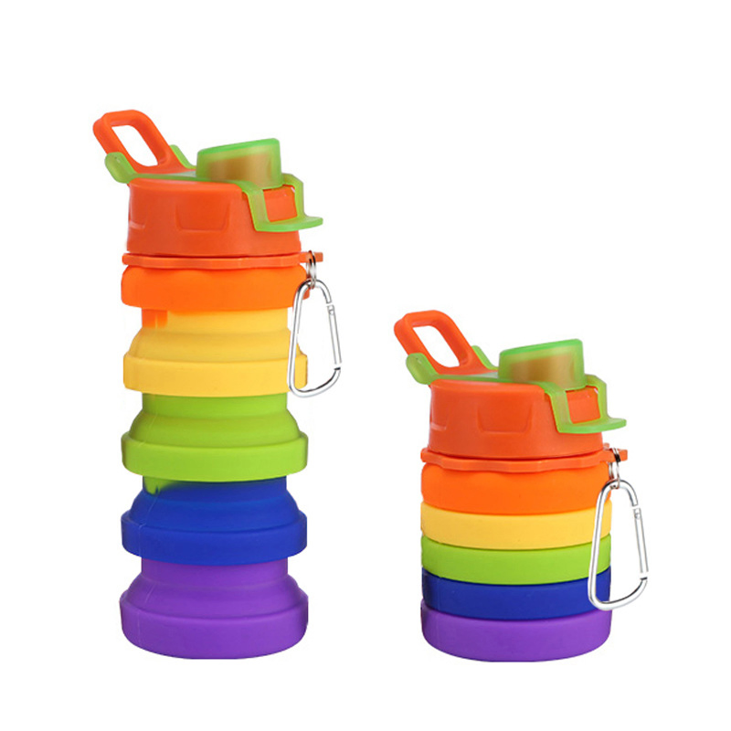 Складная силиконовая бутылка для воды Rainbow