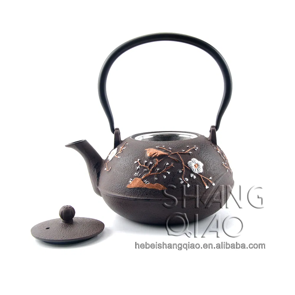 Эмалированный чугунный чайник со стальным фильтром