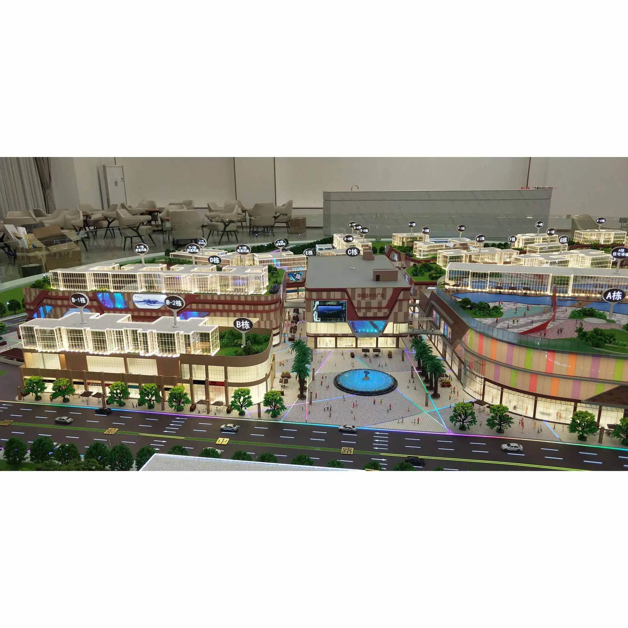 3D High-Quality Commercial Square Building Scale Sand Table Model