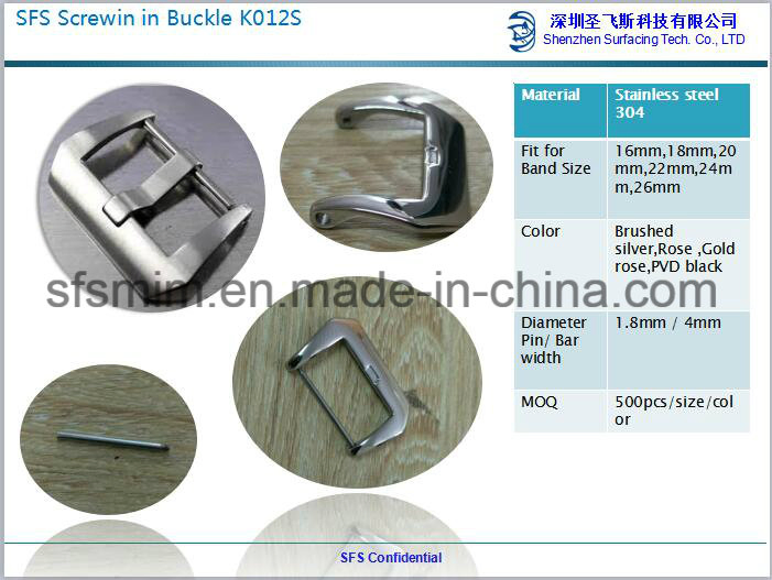 Brushed Screw-in Thumbnail Steel Watch Buckle