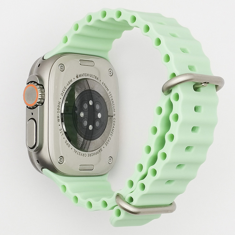 for iWatch Series Ultra 8 7 6 5 4 3 2 1 42/44/45/49mm Ocean Band Adjustable Silicone Watch Bands for Apple Watch Ultra