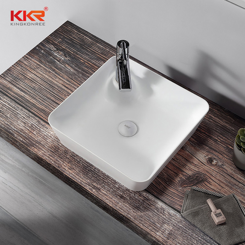 Hotel Furniture Countertop Stone Shampoo Bathoom Sinks with Cover Sinks