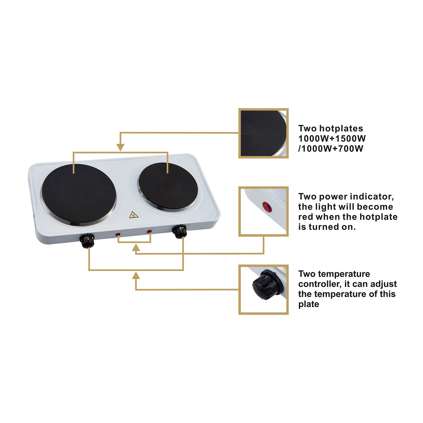 Adjusting Temperature Stylish Ceramic Glass Hotplate for Modern Kitchen Use