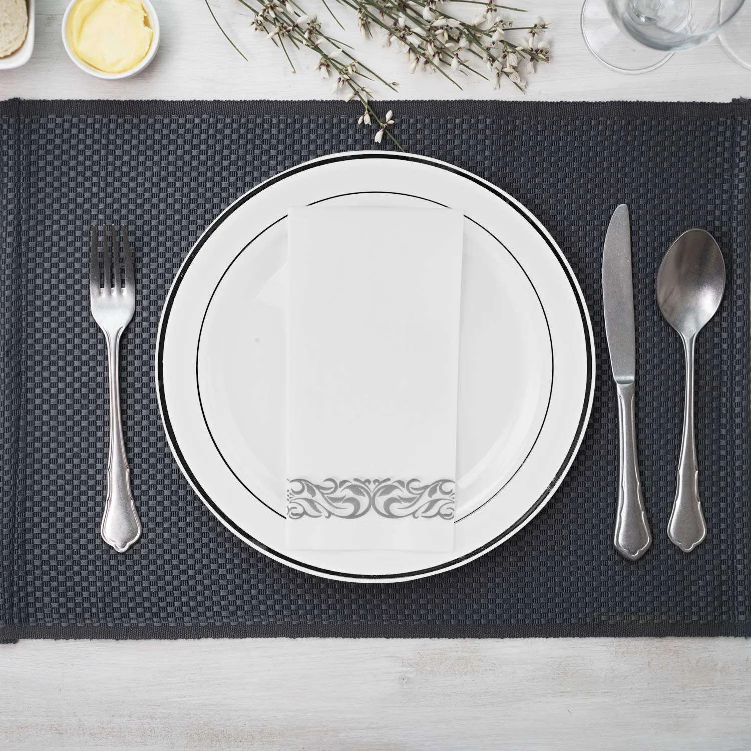 Private Logo Luxury Thick Linen Feel Napkins Airlaid Paper Napkins 40X40cm